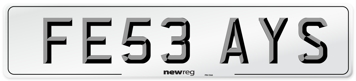 FE53 AYS Number Plate from New Reg